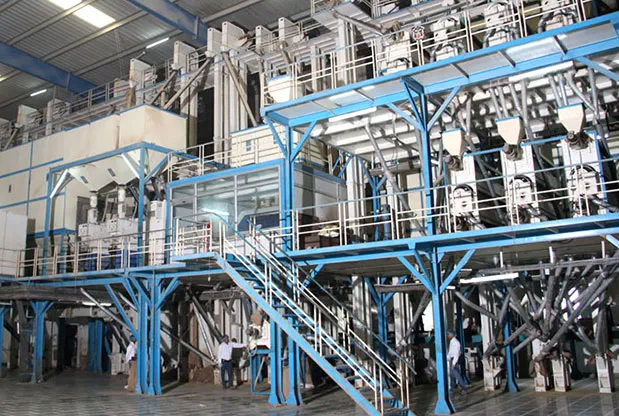 HAS Rice Pakistan milling floor with PP bags being filled